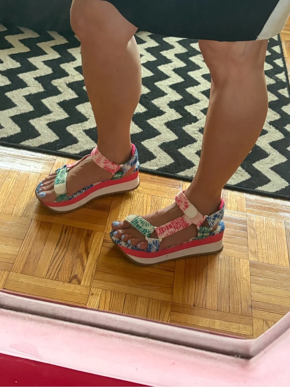 Women's Pink & Teal Tie-Dye Sport Sandals
